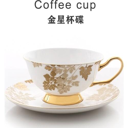 Gold Rim Bone China Ceramics Tea Coffee Cup Set Ethiopian Luxury European White Porcelain Tazas De Cafe Dinnerware Sets E5BD