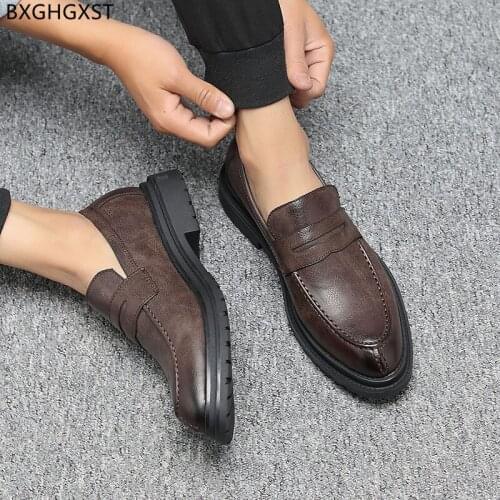 Brown Mens Dress Shoes Loafers Leather Shoes Men Classic Black Wedding Shoes for Men 2021 Chaussure De Homme Zapatos De Hombre