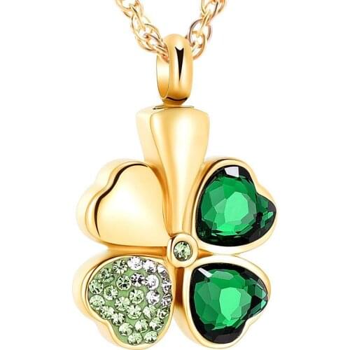 Cremation Jewelry Urn Necklaces for Ashes Clover Urn Pendant Keepsake Memorial Necklace for Women Girls