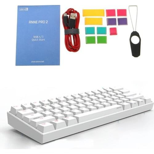 Anne Pro2 60% Bluetooth 4.0 Type-C RGB 61 Keys Mechanical Gaming Keyboard Cherry Switch Gateron Switch new dorp shipping