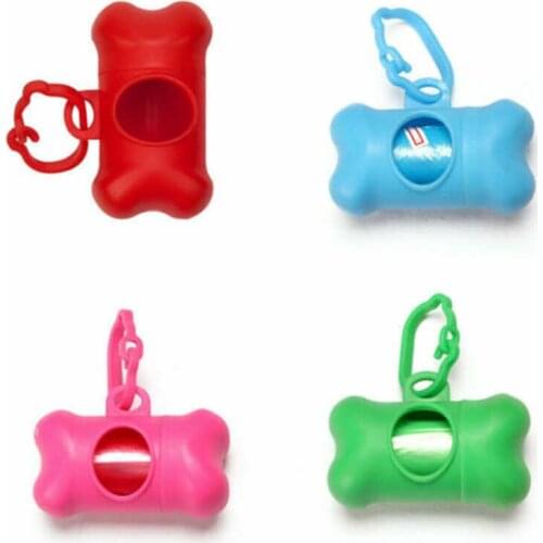 Dog Mini Carrier Dispenser Holder Shape Waste Clean Poo Pet Garbage Bone Bag Box