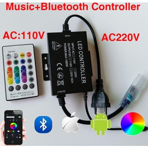 Music Controller 1500W For 110V RGB LED Strip 5050 SMD LED Light Tape Flexible Ribbon 220V Bluetooth Wifi Controler