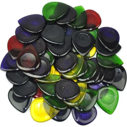 Lots of 50pcs 3mm Standard Heart Guitar Picks Plectrums For Electric Guitar Bass Jazz Assorted Colors