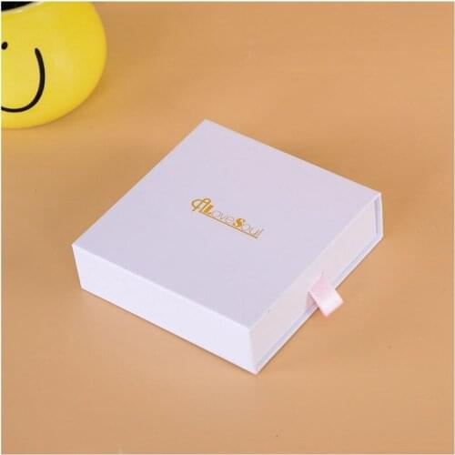 Wholesale 500pcs/Lot Matt White Custom Logo Printed Cardboard Jewelry Gift Boxes Customized Necklace Box