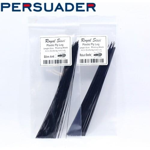 Persuader big volume plastic insect fly leg fly tying materials black color slim ant&robust beetle floating fly tying legs