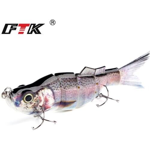 FTK Fishing Lure 165mm 54g Swimbait Hard Lure Wobblers 5 Sections Multi Jointe Bait Crankbait With Treble Hook Artificial Bait