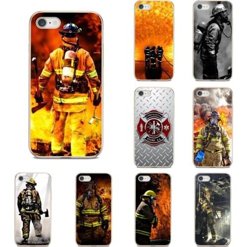 TPU Transparent Cases For Samsung Galaxy Note 20 S20 Plus S20 FE Ultra A12 A20E A21S A31 A41 A51 A71 Firefighter Heroes Fireman