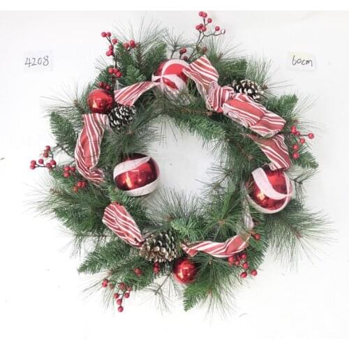 Christmas decorations 60CM ribbon garland ornaments Christmas scene door wall hanging shopping mall hotel window pendant