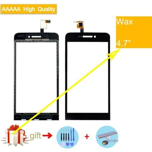 Touchscreen For Wiko Wax Touch Panel Touch Screen Digitizer glass Sensor For Wiko Wax Touches Front Outer LCD Lens Black