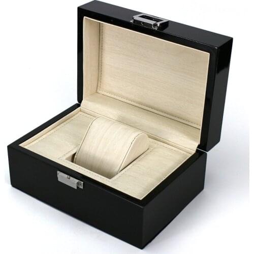 1 Piece of High Quality Luxury Brand Black Wooden Box for Watch Jewelry Decoration Box Watch Display Storage Box for Men Gift