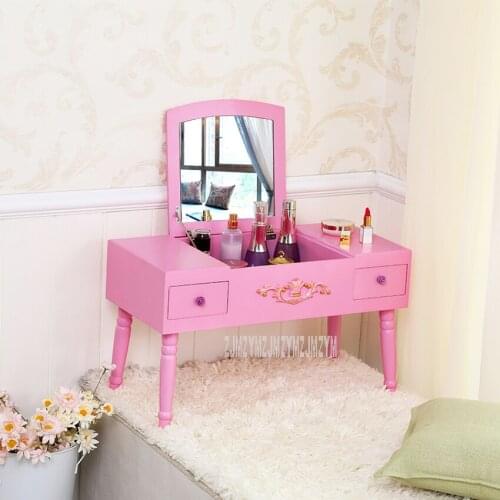 Nordic Bedroom Dressing Table With Mirror Wood Makeup Dresser Furniture Large Capacity For Cosmetics Storage With Drawer