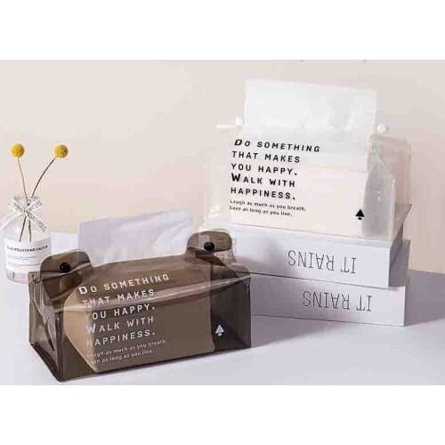 Creative Living Room Carton PVC Tissue Box Multifunctional Tissue Cover Toilet Carton Light Luxury Cute Car Tissue Box