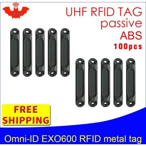 UHF RFID metal tag omni-ID EXO600 915m 868mhz Impinj Monza4QT EPC 100pcs free shipping durable ABS smart card passive RFID tags