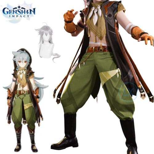 In stock Anime Game Genshin Impact Razor Battle Uniform Game Suit Gorgeous Outfit Handsome Cosplay Costume Halloween Men