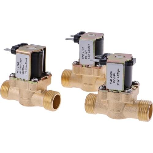High Quality G1/2'' Brass Electric Solenoid Valve DC 12V 24V AC 220V For Solar Water Heater
