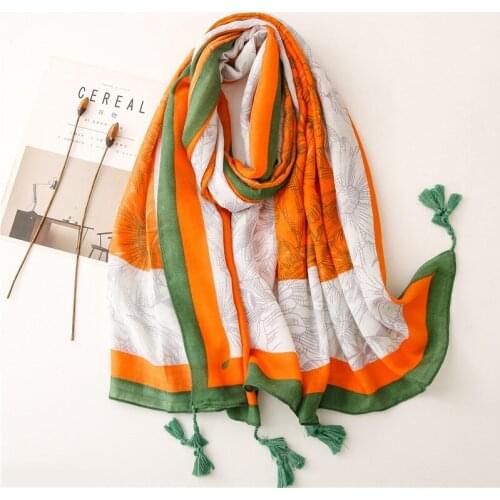 High Quality Women Scarf Shawl Antumn Designer Floral Printed Hijab Scarves 180x90cm