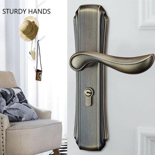 European Style Aluminum Alloy Door Handle Lock High Quality Security Door Lock Bedroom Silent Deadbolt Lock Furniture Hardware