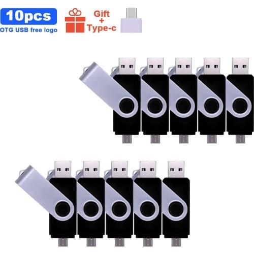 10pcs/lot USB flash drive OTG drive 64GB 32GB usb flash 16GB 128GB 4GB external storage Application USB Stick Free Custom logo