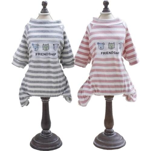 100% Cotton Striped Pet Dog Clothes Dog Coat