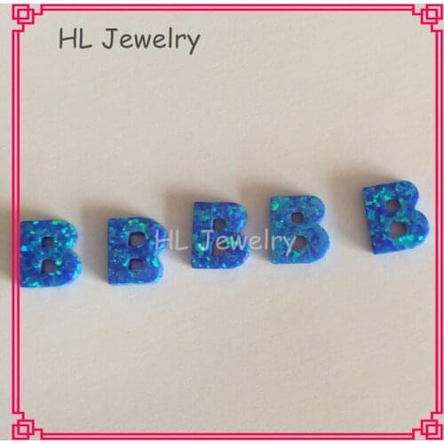 100PCS/ Lot Capital B Letter 9*10MM B Initial Letter Op05 Synthetic Opal Pendant For DIY Jewelry