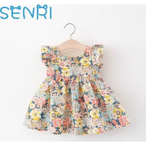 2021 Summer Toddler Short Sleeve Floral Dress For Baby Cute Print Princess Dresses Newborn Baby Girl Clothes Infant Clothing