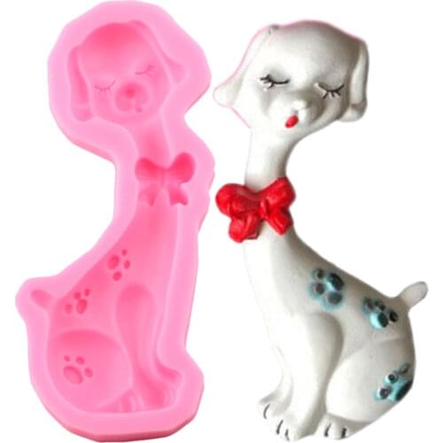 3D Animals Dog Silicone Molds Baby Birthday Fondant Cake Decorating Tools Soap Resin Clay Candy Chocolate Gumpaste Moulds