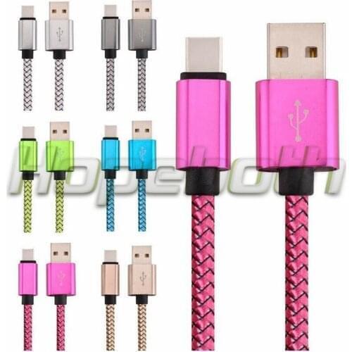 500pcs/lot 1M 2M 3M Aluminium Alloy Braided Fabric micro /8pin/Type C usb data charging for iphone for samsnug