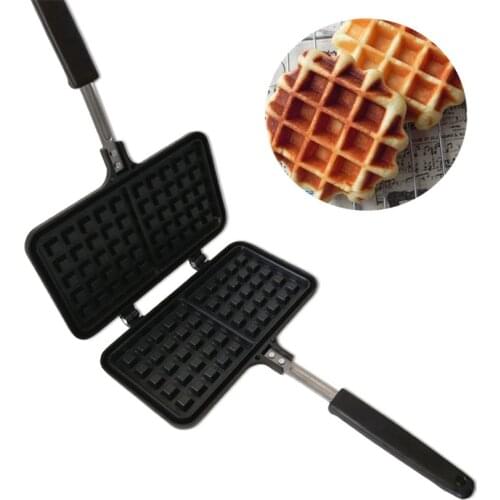 Non-Stick Waffle Molds Waffle Baking Tray Maker Cake Machine Mould DIY Muffin Biscuits Moulds For Kitchen Gas 21.4*11.5*3cm
