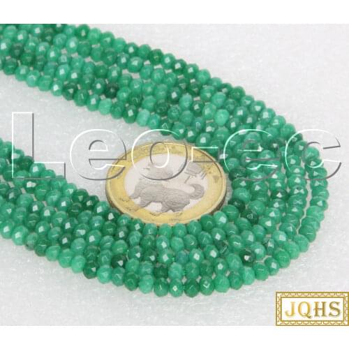5psc 2X4mm Faceted Rondelle Natural green Emerald Gems Loose Beads for Jewelry Making Strand v1726