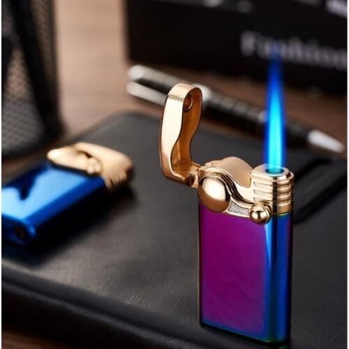 Gas Smoking Lighter Windproof Butane Lacquer Creative Rocker Classic Simple Cigarette Lighter Cigarette Lighter Tool Gadgets