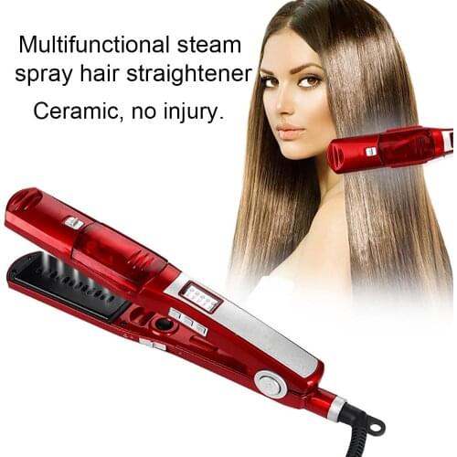 Ceramic Fast Heat Dry Wet Dual Use Electric Steam Hair Bangs Curler Straightener smoothing hairs making thehair brighter thicker