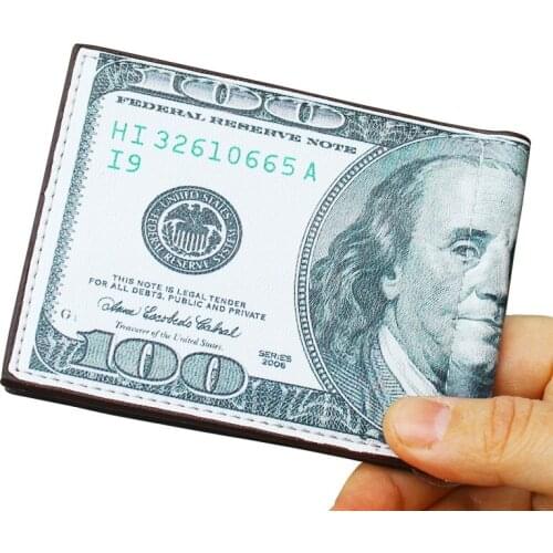 Dollar Purses Short Wallets Cards ID Holder US Dollar Pattern Women Men Wallet Burse Unisex Clutch Purse Money Clips Bags