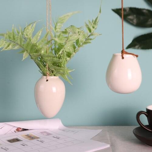 Creative Hanging Flowerpot Planter Home Decor Plant Pot Wall Decoration Succulent Pot Ceramic Hydroponic Vase