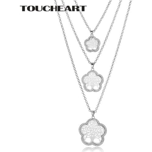TOUCHEART Tree of Life Layered Necklaces & Pendants Necklaces For Women Charm Luxury Jewelry Flower Statement Necklace SNE180032