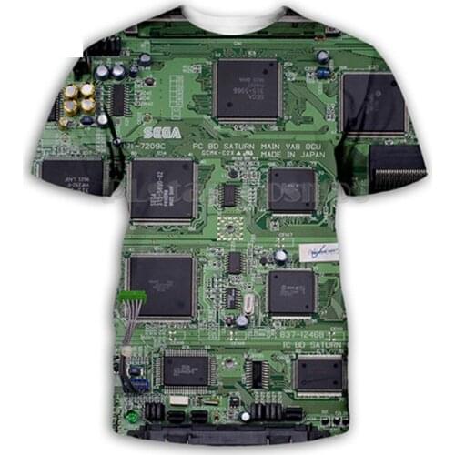 Electronic Chip Hip-Hop Mans T-shirt Full 3D Printing Short-Sleeved Fashion T-Shirt Harajuku Punk Style Oversized t-shirt