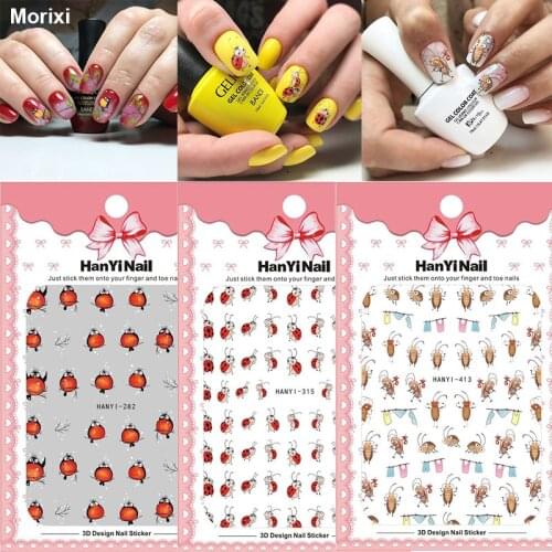 Morixi nail art sticker Cartoon animals cute image printing self adhesive manicure decoration ultra thin nail foils HY001