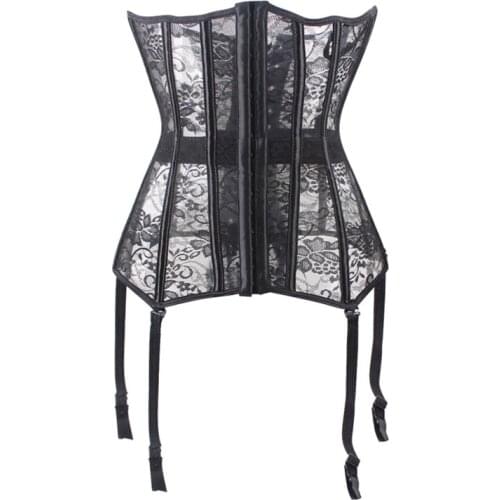 Sexy Corset Underbust Women Gothic Corset Top Curve Shaper Modeling Strap Slimming Waist Belt Lace Corsets Bustiers Black