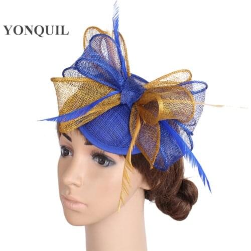 Charming Formal Occasion Feather Pillbox Hat Ladies Fashion Fascinator Derby Wedding Hats High Quality Sinamay Headdress