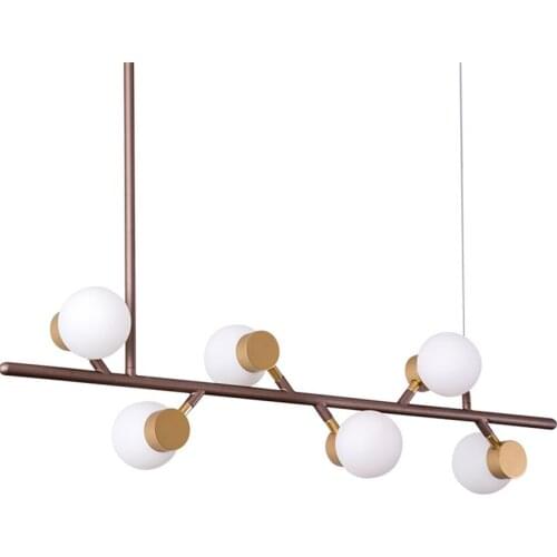 Nordic Molecular Straight Pole Chandeliers Bedroom Living Room Modern Glass Shade Lamps Dining Room Hanging Lights Fixtures