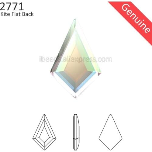2 pieces) 100% Original Crystals from Swarovski 2771 Kite Flat Back stone no hot-fix loose rhinestones for nail art