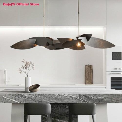 Postmodern restaurant LED chandelier rectangular dining room bar table lighting Nordic light luxury Nakajima chandelier lighting