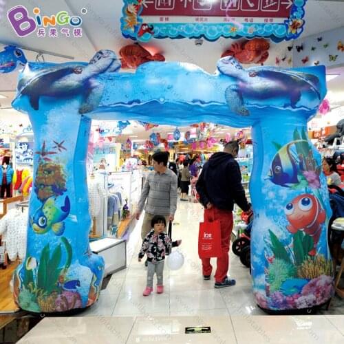 Ocean theme inflatable sea tuetle clown fish arch for aquarium advertising entrance door