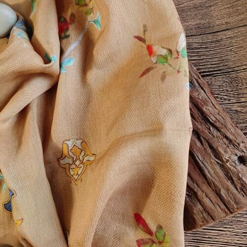 Natural ramie fabric digital printing tissu Summer dress scarf cheongsam short gown tissus