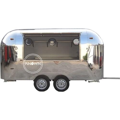 Stainless steel food truck mobile pizza cart food trucks trailer mobile food vending caravan for sale