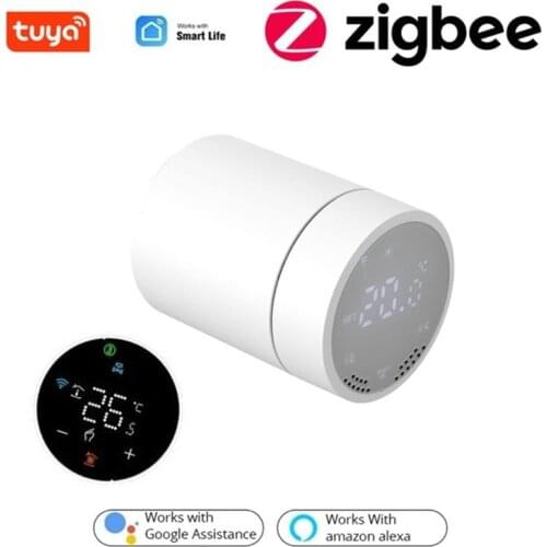 ZigBee3.0 Tuya Smart Radiator Actuator Programmable Thermostatic Radiator Valve Temperature Controller Voice Control With Alexa