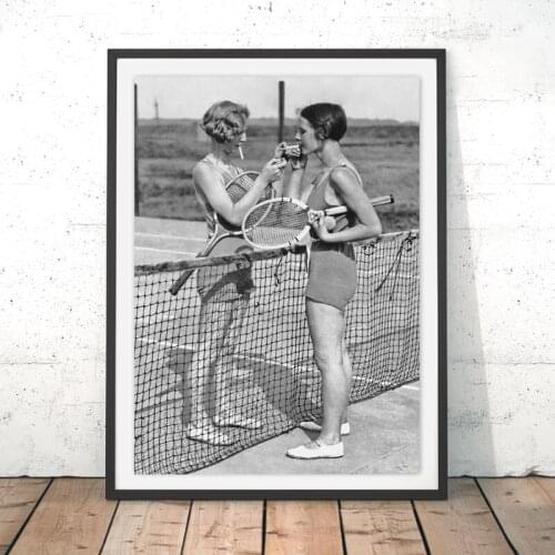Retro Decor Vintage Poster Home Decoration Play Tennis Canvas Wall Art Picture for Home Room Design Nostalgic Frameless