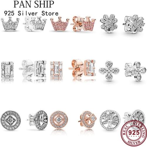 2020 New Women Ear Studs Vintage Allure Radiant Clover Luminous Ice Crystal High Quality Pan Earrings With Women Wedding Jewelry
