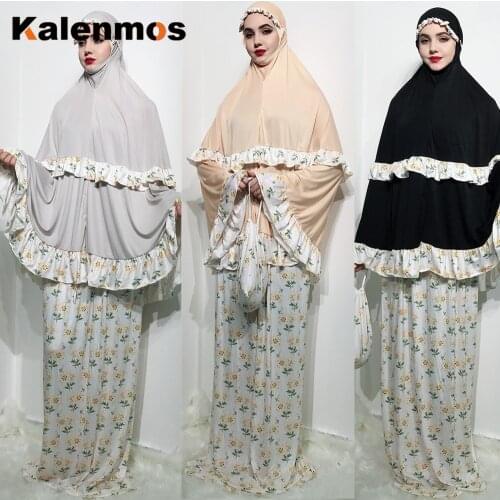 Formal Muslim Prayer Garment Khimar Skirt Set Women Hijab Dress Abaya Jilbab Islamic Clothing Dubai Namaz Musulman Jurken Abayas