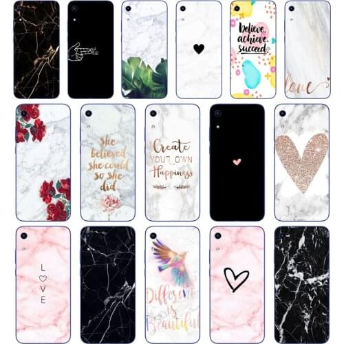 042FG Black White Marble Love HeartSoft Silicone Tpu Cover Case for Huawei Honor 8A 9A 8S 9S Pime 10i 20i Case