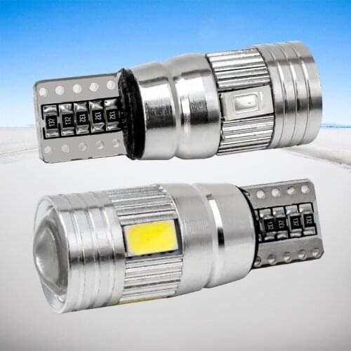10pcs/lot T10 Canbus Error Free 6 SMD 5630 5730 LED Wedge Light WY5W 501 W5W 194 Car Indicator Reading Dome Lamp Bulb DC 12V 10X